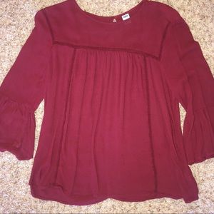 Red long sleeve blouse